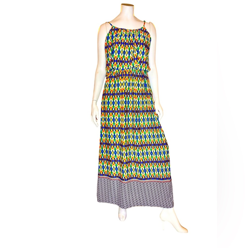 Magic Wind Summer Autumn dress maxi strappy boho patterned large